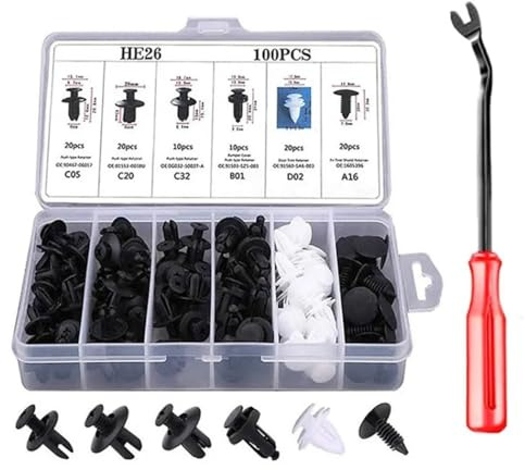 WENINETIES 100 Pezzi Clip Auto Rivetti in Plastica Fissaggio Pannello per Land Rover Defender 110 L316, Kit Incastro Carrozzeria Paraurti Pannelli Porta