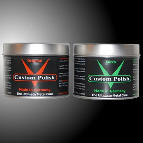Custom Polish pulir Juego 2 x 400g aluminio cromado abrillantador Pasta de pulido acero inoxidable