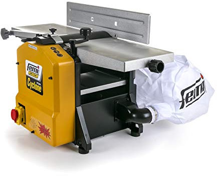 FEMI JOB LINE FM-CYCLONE - Cepilladora Regruesadora 1500W - Mesa Aluminio - Avance Automático - Sistema de Aspiración Integrado - Seguridad Anti-Arranque - Guía Inclinable 90° a 135°