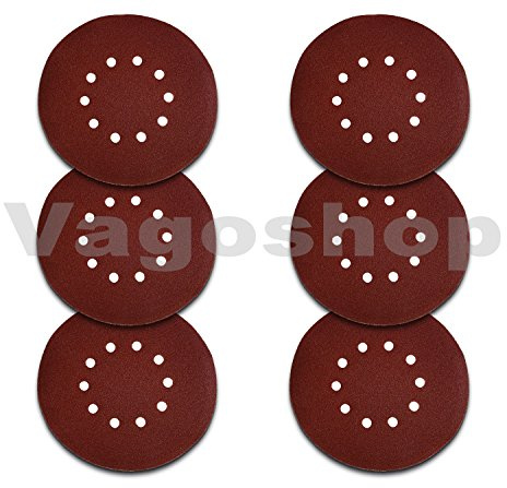 Vago-Tools 25 Stück Klett Ø225mm 10 Loch Körnung 40 Aluminiumoxid Schleifscheiben Schleifpapier für Holz und Metall, hohe Standzeit, kletthaftend