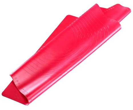 Westmark Teig-Ausrollmatte, mit Kreis-Reliefs zum passgenauen Ausrollen von Teig, Silikon, Rot, 30182260