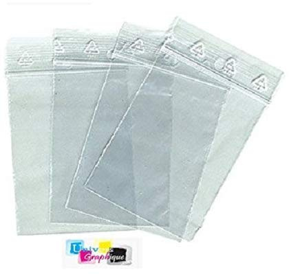 lot de 500 Sachets 70 x 100 mm fermeture zip Transparent. Sachet fermeture zip 7 x 10 cm 50u sac plastique 7x10 compatible alimentaire et congélation de marque UNIVERS GRAPHIQUE REF UGS04-500