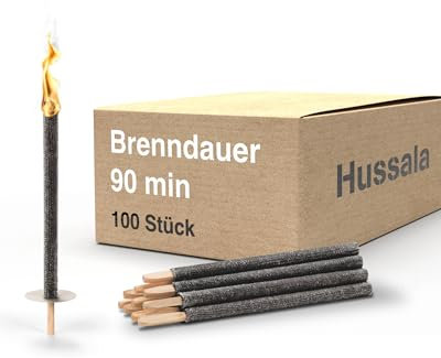 Hussala Diamond Torches en Cire Durée de la Combustion : 90 Min [100 pièces]