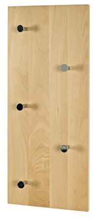 HAKU Wandgarderobe, Braun, Massivholz - Maße: B 60 x H 25 x T 6 cm, Style: Modern