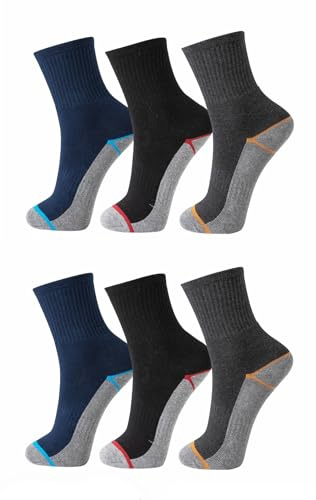 BestSale247 6 oder 12 Paar Herren Thermo Socken Warme Dicke Winter Sportsocken Ski Arbeitssocken Baumwolle