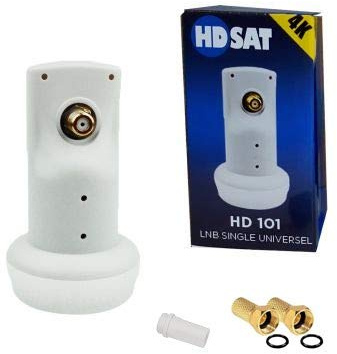 HDSAT HD101 LNB Single Tête Parabole Universelle Full HD 4K Gain 65dB France Astra EUTELSAT