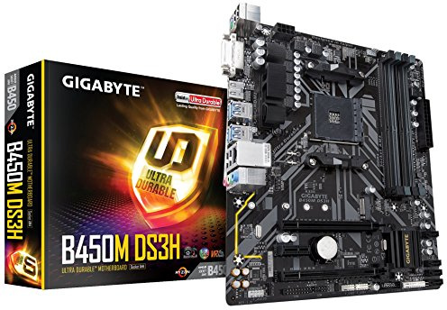 Gigabyte GA-B450M DS3H Micro ATX 4 DIMM Motherboard 1 x DVI-D Port 1 x HDMI Port 4 x USB 3.1 Gen 1 x 4 x USB 2.0/1.1 Port 1 x RJ-45 Port