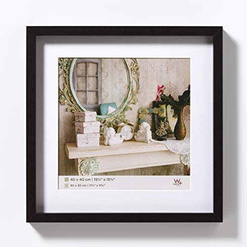 walther design Walther Cadre Photo Design Noir 40 x 40 cm avec Passe-Partout, Stockholm Cadre en Bois EA444B