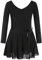 FONLAM Ballettkleid Ballettkleidung Mädchen Langarm Tanzkleid Turnanzug Balletttrikot Tanzbody Baumwolle Ballettrock Kinder (8-9 Jahre, Schwarz)