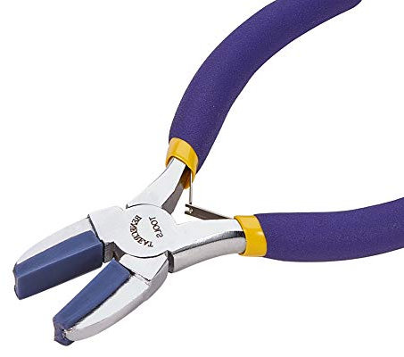 BENECREAT Double Nylon Jaw Flat Nose Pliers Mini Steel Wire Forming Pliers for Jewellery Craft Making Hobby Projects