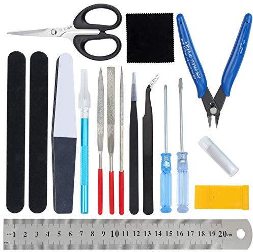 WiMas 17PCS Kit di Strumenti per Modellismo Gundam, Modello Gundam Strumenti di Base, Hobby Building Craft Set per la Riparazione e Il Fissaggio di Modelli