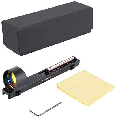 ToopMount 1X28 Tactical 3MOA Rotpunktvisier Faserpunktvisier Leichtes Aluminium Mattschwarz Klares Kreisabsehen für Outdoor-Aktivitäten