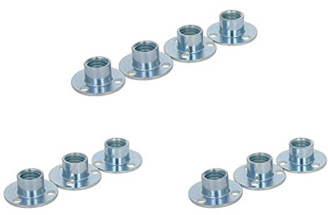 MroMax M10 10mm 10 Stk Flachkopf Kappenmutter Brad Loch Teemutter Kohlenstoffstahl Runde Basis Einschraubbare T-Mutter