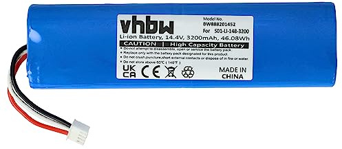 vhbw Akku kompatibel mit Ecovacs Deebot N8, N8 Pro, DX55 (T5 Neo) Saugroboter (3200 mAh, 14,4 V, Li-Ion)