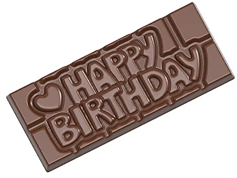 CW12010 Chocolate World Professional Polycarbonate 'Happy Birthday' Tablet Mould Designer Belgium Chocolatier.