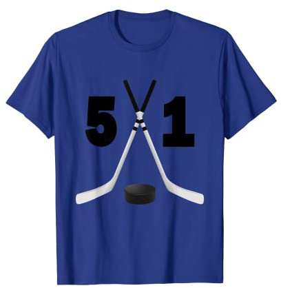 Deporte - Palos de hockey y disco con el número cincuenta uno-no 51 Camiseta