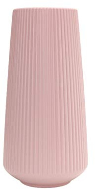 SANWOOD Vase Géométrique Rose en Plastique, Pots à Fleurs Artificielles Modernes, Vase Décoratif, Porte-Fleurs pour Arrangement de Fleurs Séchées, Décoration pour Maison et Bureau