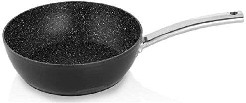 Suinga Sartén honda aluminio forjado 20 CM. Recubrimiento piedra antiadherente. Mango acero inox.