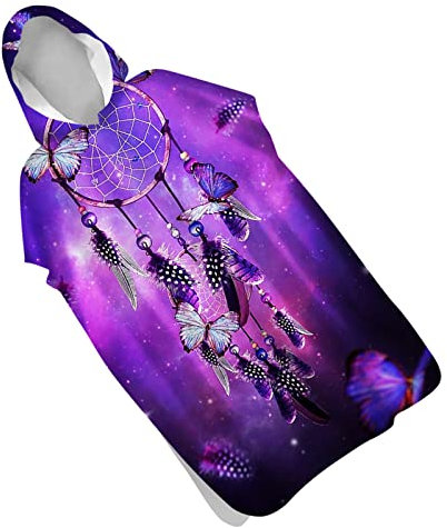 MYSUNBAR Badetuch Strandtuch Surf Poncho, Erwachsene Kinder Böhmen Bedrucktes Strandtuch mit Kapuze Schnelltrocknend Bademantel aus Mikrofaser für Surf, Schwimmen,Tauchen
