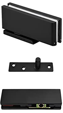 Aiyomi 1 Satz Glastürscharniere Hydraulischer Puffer Bänder Schwenkbare Scharniere Gebürsteter Edelstahl Glas-Klammern Badklammern Beschläge für Duschtüren für 10-12mm gehärtetes Glas