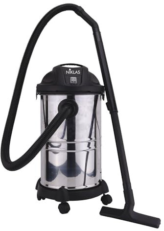 Briconess.com Bidone aspiratutto aspiracenere solidi e liquidi acciaio Inox Lt. 30 Niklas Domo Rac