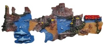 Kreta Griechenland Kühlschrank Magnet Reise Souvenir 3D Kühlschrank Dekoration Magnetaufkleber Handbemalt Bastelkollektion