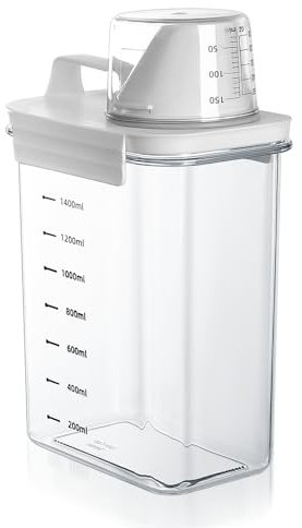 JJWUYUE Washing Powder Storage Container, 1800ML Cereal & Rice Dispenser, Laundry Detergent Container for Kitchen Dry Food Storage