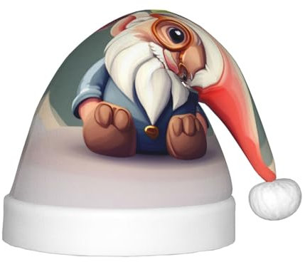 Niedlicher Zwerg festliche Weihnachtsmannmütze für Kinder – eine bequeme, bedruckte Weihnachtsmütze, ideal für Neujahr und festliche Feiertagsfeiern