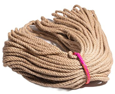 Gartenschnur, natürliche Juteschnur, Hanfseil, Länge 50 Meter, robuste natürliche Juteschnur, geeignet for Heimwerker, Dekoration und Gartenarbeit, Durchmesser 10 mm (Size : Diameter 8mm)