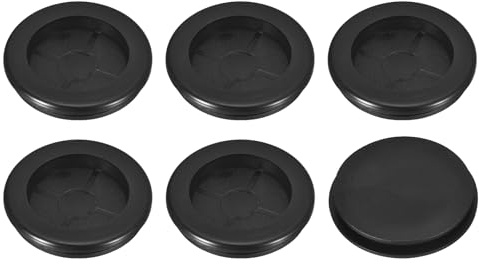 sourcing map 6Pcs Rubber Grommets 2 (50mm) Drill Hole, 1-2/4 (41mm) ID Single Sided Hole Plugs Ring Gasket for Firewall Cable Wire Protecting, Black