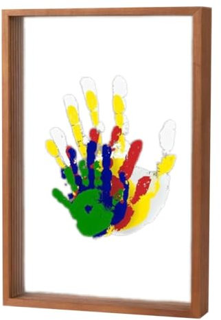 Family Keepsake Handprint Frame - Clear Handprint Set, Transparent Handprint Frame, Family Handprint Set for Parents | Diyy Clear Frame Set with Safe Colour