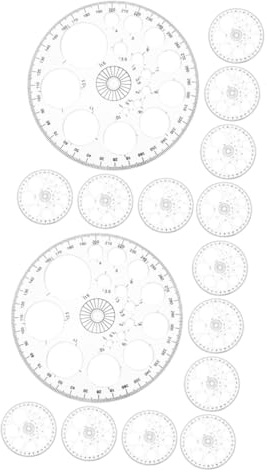 Operitacx 2 Set Goniometro A Cerchio Completo Goniometro A 360 Gradi Rotondo Della Geometria Strumento Righello Del P.s Transparent 8 Pezzi * 2