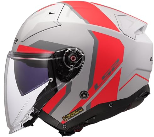 LS2, Jet-Motorradhelm INFINITY II FOCUS Grey Red, L | Pinlock