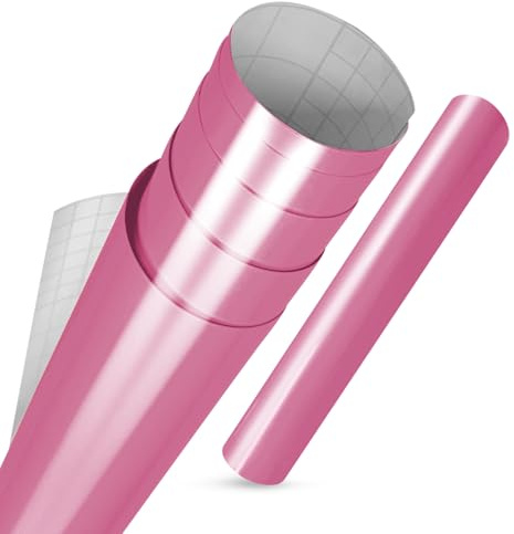 vgoltd Furniture Stickers Gloss Self Adhesive Vinyl Wrap Sticky Contact Paper Roll for Kitchen Countertop Cupboard Cabinets Wardrobe & Tabletops (Baby Pink, 60 x 100 cm)