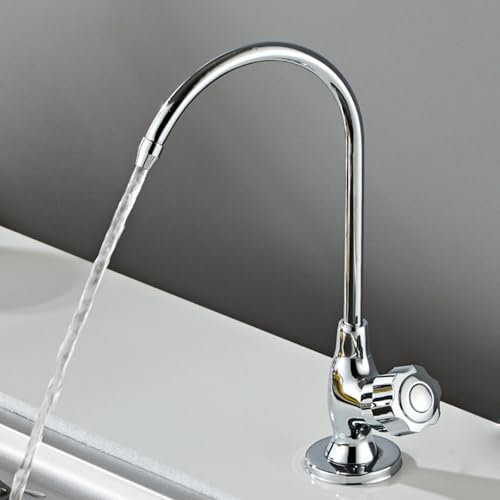Filtered Water Tap for Kitchen Sink Swan Neck Design Swivel Galvanized Finish