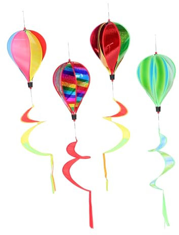 Vaguelly 4 Stück Heißluftballon-drehspiel Für Draußen Bunte Windspiele Zum Aufhängen Garten-heißluftballon-Dekorationen Heißluftballon-windmühle Heißluftballon-windsack
