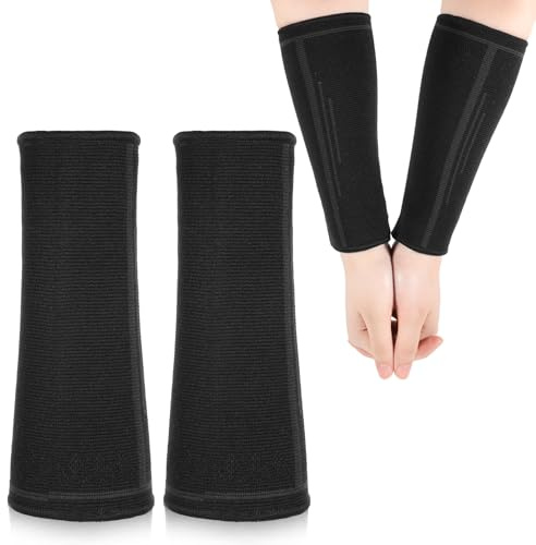 Unterarm Bandage, Volleyball Arm Ärmel Kompression Ärmel Schwarze Arm Sleeves Anti-Rutsch Sport Armbandage Unterarm für Radfahren, Basketball, Laufen