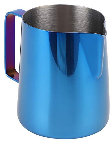 Coffee Art Pitcher | 350ml Stainless Steel Latte Milk Frothing Cup | Eagle Beak Spout for Accurate Pouring | Ergonomic Handle for Home/Cafe Use (350ML Titanium Blue-304)
