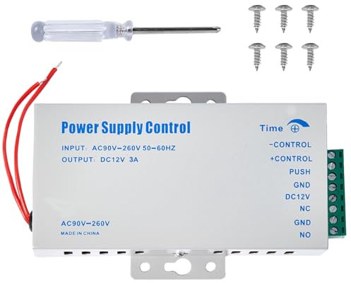Alimentatore Controllato, AC 110-240V a DC12v 3A per Sistema di Controllo Degli Accessi Porta, Campanello Video, Serratura a Magnete Elettrico, Serratura a Cilindro, Serratura Magnetica
