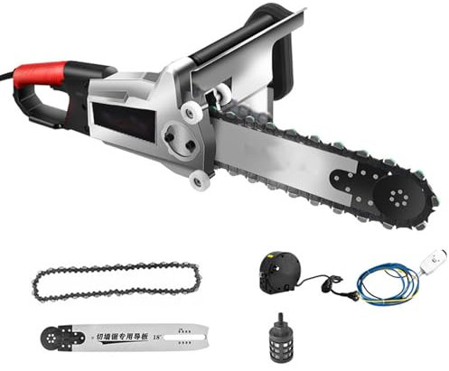 Motosega portatile senza spazzole, motosega elettrica per cemento, sega a catena diamantata per pareti con abbattimento polveri ad acqua, catene/barra di guida, per granito,Single Chain-480