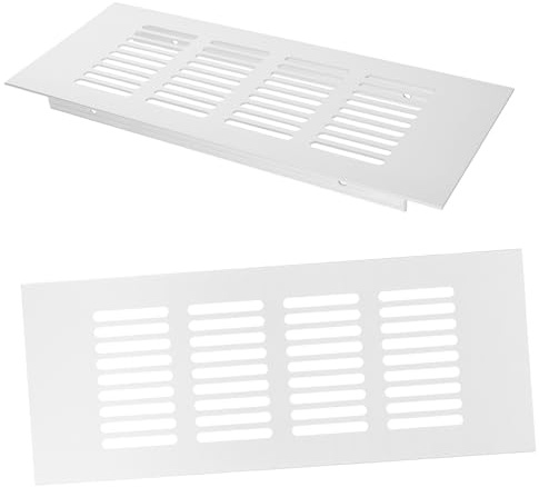 HOMSFOU Grille de Ventilation Rectangulaire en Aluminium 2 Pièces Couvercle d'Aération Solide pour Armoires Design Utilisation Intérieure 30X10Cm