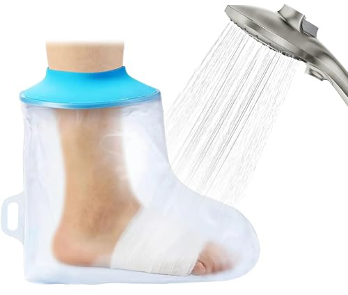 CUVZORA Protege Platre Pied, Protège-pieds imperméable, Couvre-plâtre réutilisable pour pied d'adulte, Sac de douche étanche, Protections pour douche et bain, Maintenir le Bandage au Sec