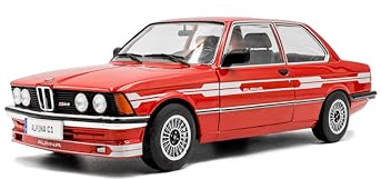Solido Alpina E21 C1 2.3 – 1:18 Modellauto in Rot, Detailreiches Die-Cast Sammlermodell, Klassischer BMW-Tuner mit authentischen Alpina-Details