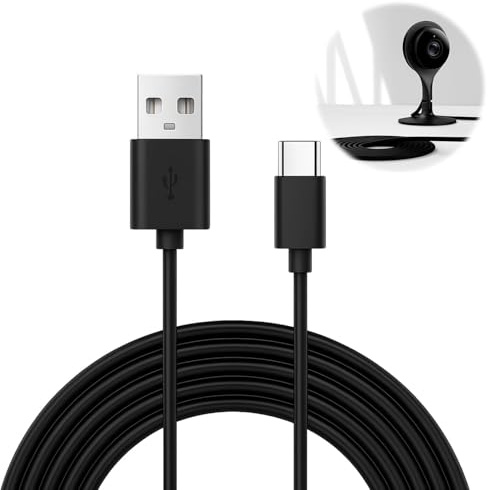 5m/16ft Extra Long USB C Cable, 3A USB A to USB C Fast Charging Cord, Type C Power Extension Lead for USB-C Enabled for PS5 Controller Xbox Series S Home Security Cameras Tablet Phones Switch, Black