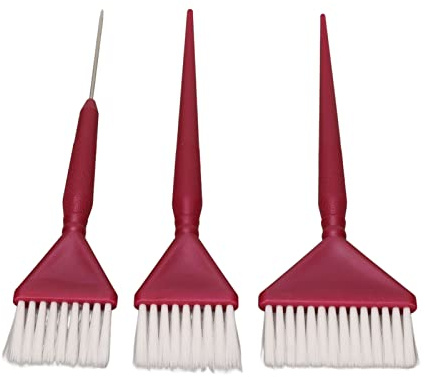 Eminchu Set di Pennelli per Colorare i Capelli per la Casa del Salone, Pennello per Colorare i Capelli con Sensazione di Mano Confortevole, 3 Pezzi