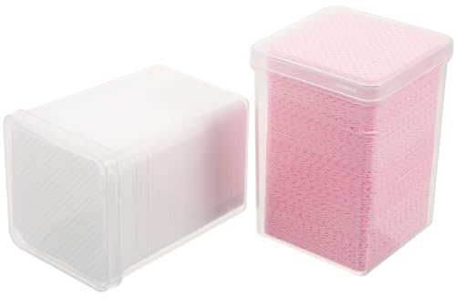 Happyyami Nagellackentferner Pads aus Vliesstoff mit Kunststoff 2 Boxen zur Verhinderung von Flaschenmundverstopfung und Praktischer Aufbewahrung für Professionellen Salon und Zuhause