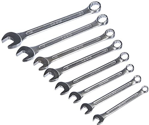 Mannesmann - M 130-08DIN – Set chiavi ad anello e chiavi inglesi, 8 pz., 8-19 mm, CV, marchio GS