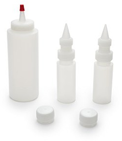 Fox Run Icing Squeeze Bottles for Cookie and Cake Decorating, Condiments, Sauces, Arts and Crafts, Set of 3, Clear