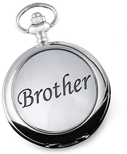 De Walden Brother Engraved Pocket Watch with 'Brother' Case in Gift Box