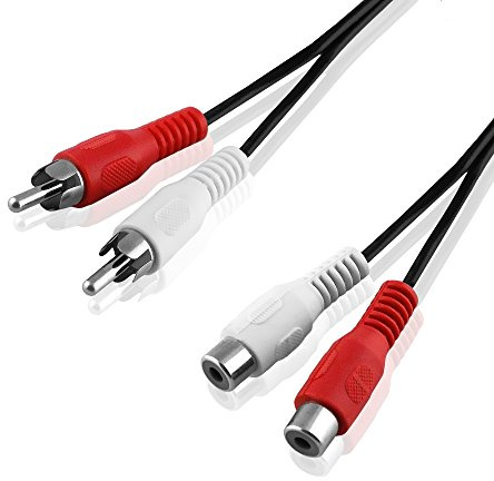 BestPlug L R stéréo RCA Cynch RCA RCA 20 mètres de câble rallonge Audio Rallonge de câble 2 x RCA Femelle Femelle Femelle vers 2 x RCA mâle mâle Rouge Blanc 20 m M